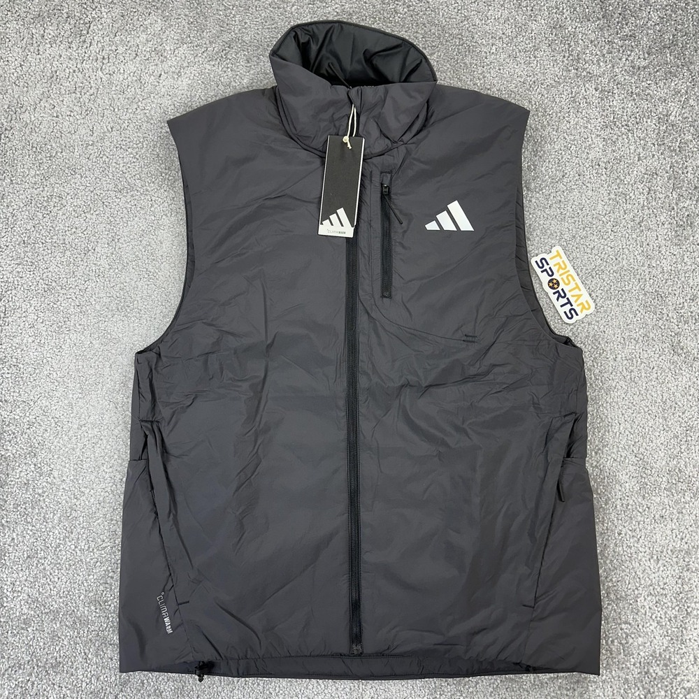 Adidas Adi365 Vest Mens Small Black Running ClimaWarm Insulated Water Repellent